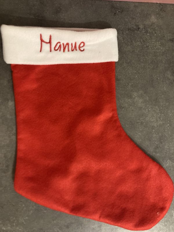 botte chaussette de noel brodée