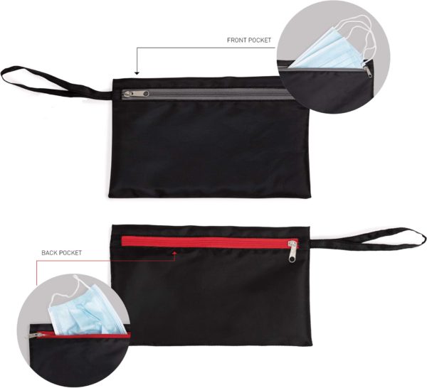 KI0749 NOIR pochette a masque double compartiment