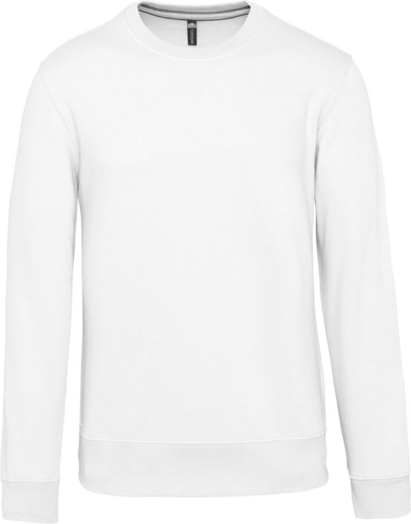 sweat col rond personnalisable par broderie_WHITE